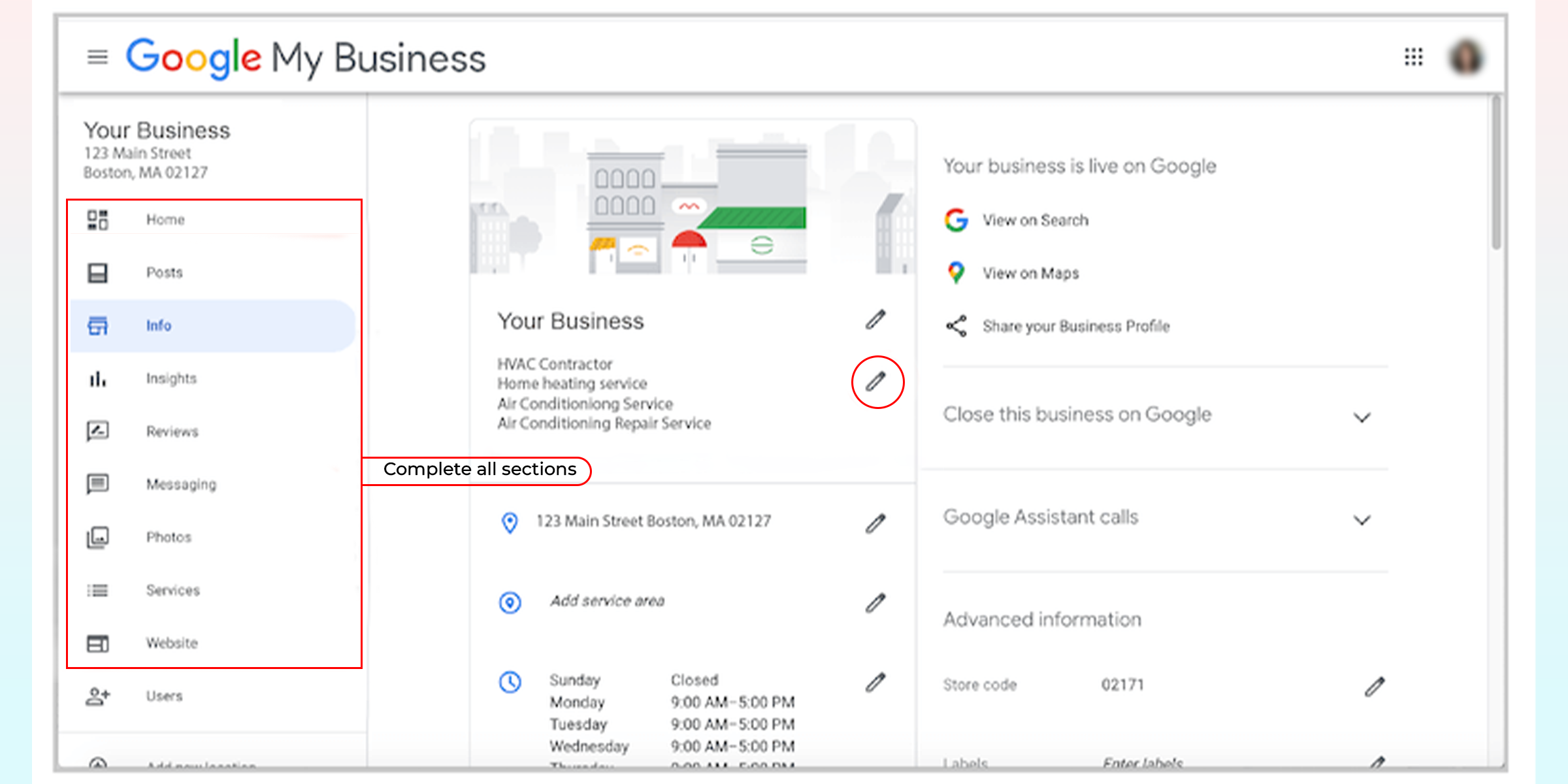 Google Business Profile Information